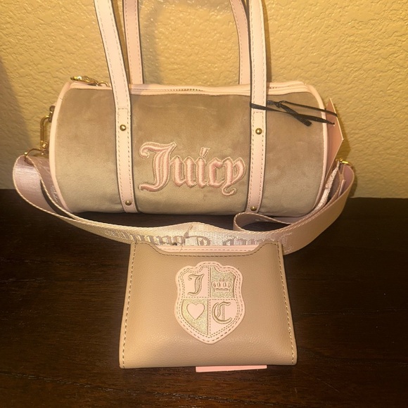 Juicy Couture brown embroidered barrel bag and wallet - Picture 4 of 4